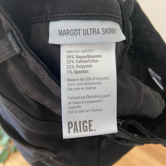 PAIGE Margot Ultra Skinny Jeans Shadow Black Women's Size 24 - Picture 10 of 13
